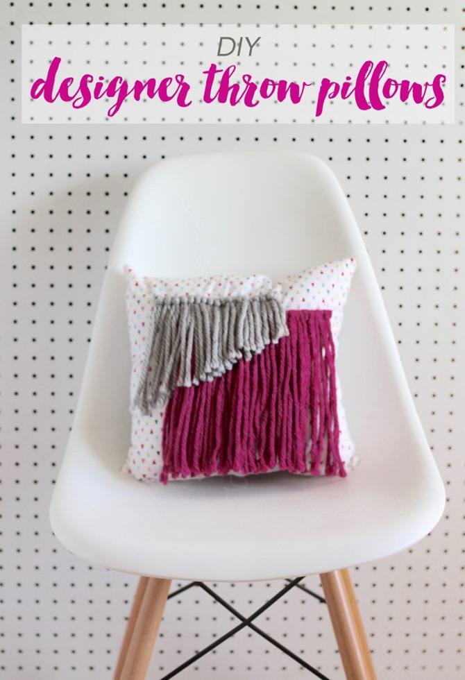 DIY Yarn Decor - Yarn Throw Pillow