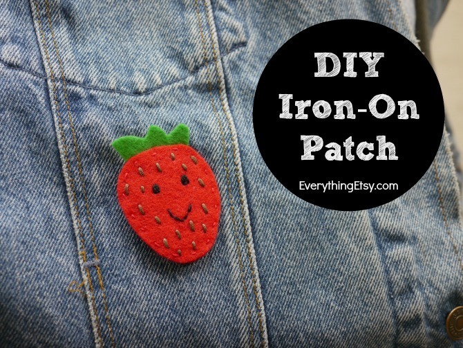 DIY Iron On Patch - - Felt Flair Strawberry by Kimberly Layton