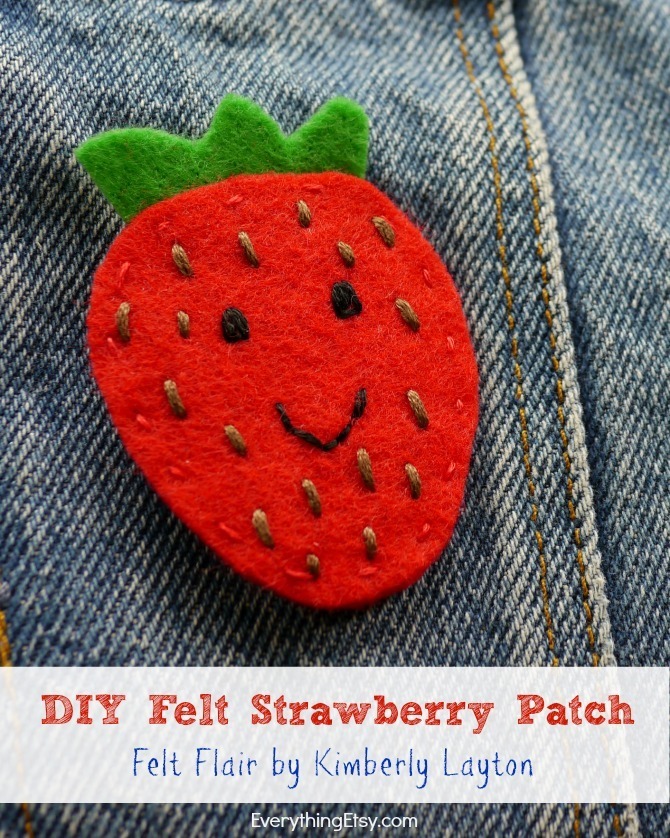 Felt Flair - DIY Iron On Strawberry Patch by Kimberly Layton - EverythingEtsy.com