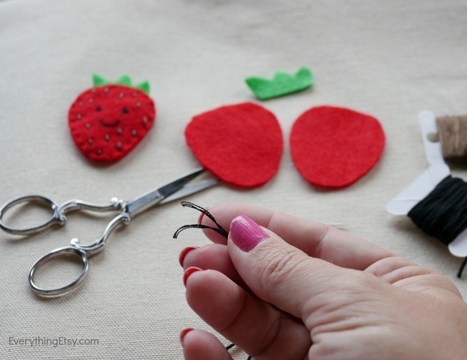 Felt Flair by Kimberly Layton - Strawberry DIY Iron On Patch