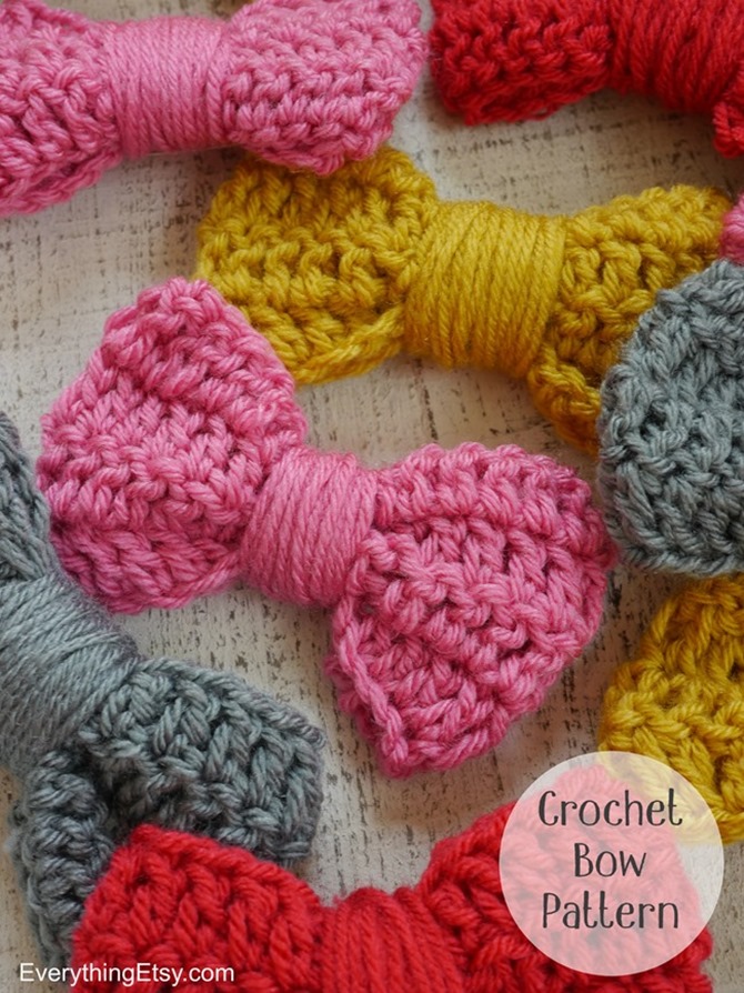 Crochet Bow Pattern - Great for Hair Clips, Pins and More!