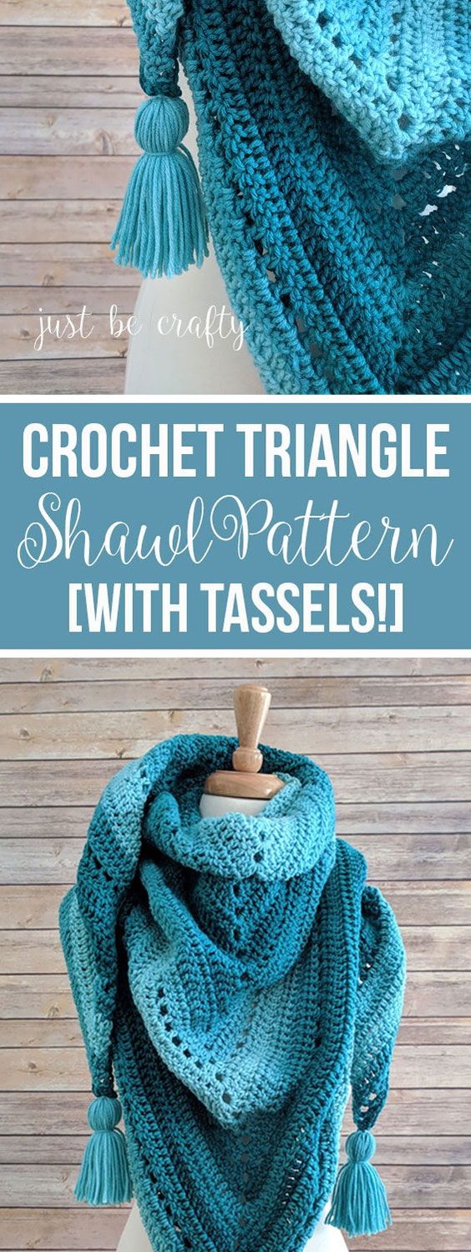 Free Crochet Shawl Pattern - Triangle with tassels