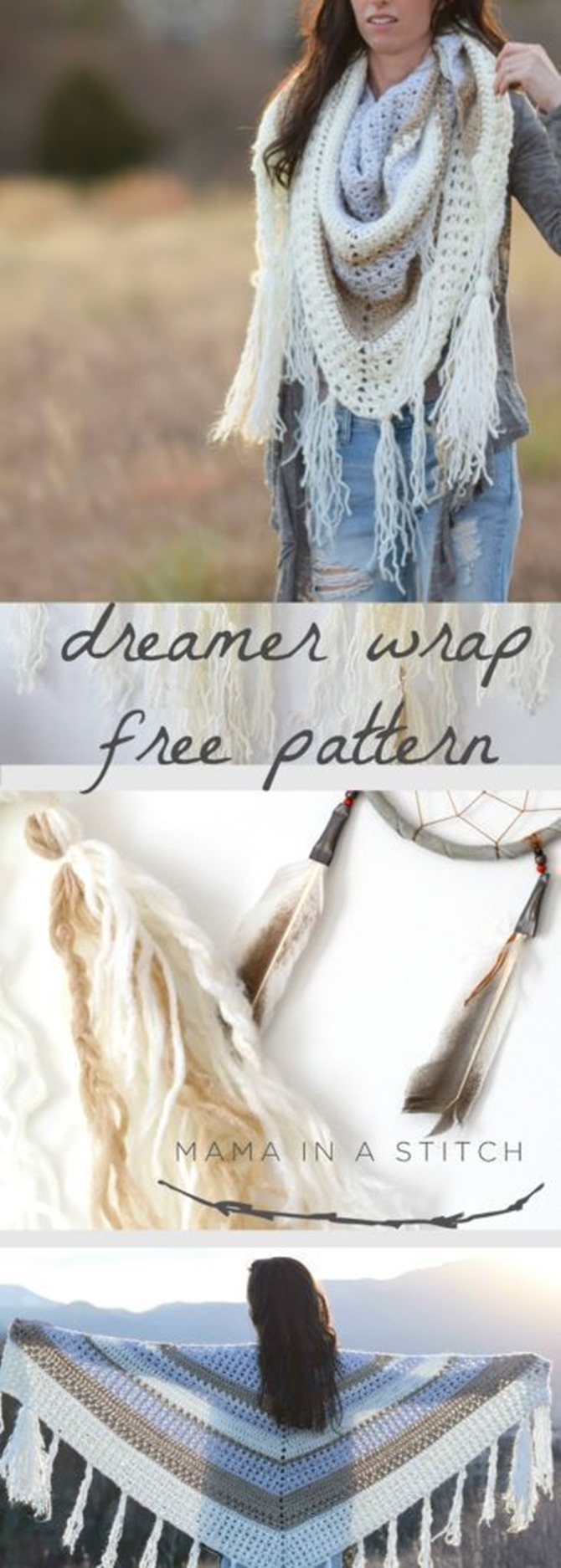 free crochet shawl pattern - dreamer