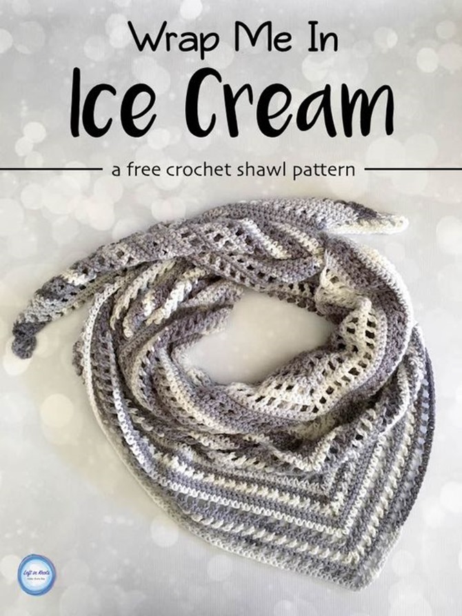 free crochet shawl pattern - ice cream shawl