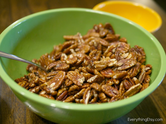 Candied Pecans Recipe and Fall Packaging on EverythingEtsy.com