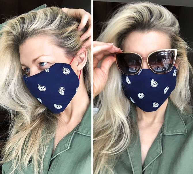 DIY no sew face mask using a bandana
