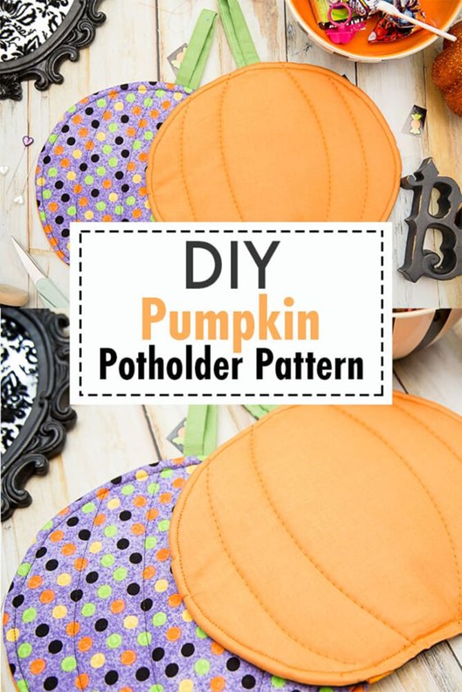 101 Fall Sewing Tutorials - EverythingEtsy.com - DIY Pumpkin Potholder Pattern