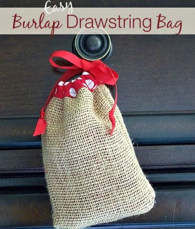 101 Fall Sewing Tutorials - EverythingEtsy.com - Easy Burlap Drawstring Bag Tutorial