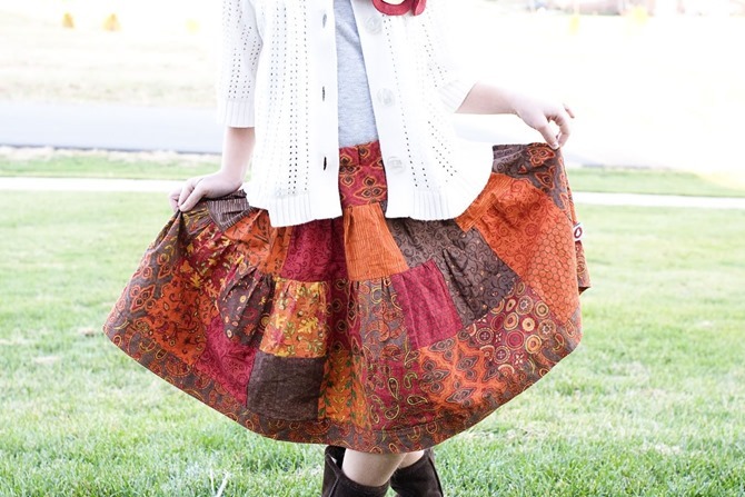 101 Fall Sewing Tutorials - EverythingEtsy.com - Patchwork Skirt Tutorial