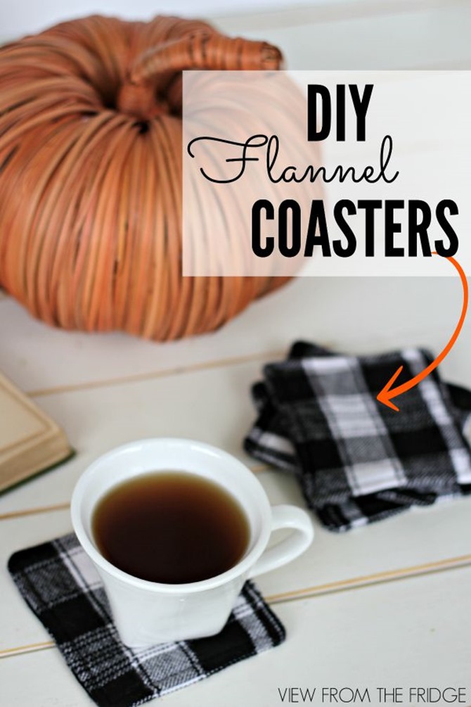 101 Fall Sewing Tutorials - EverythingEtsy.com - Plaid Coasters DIY