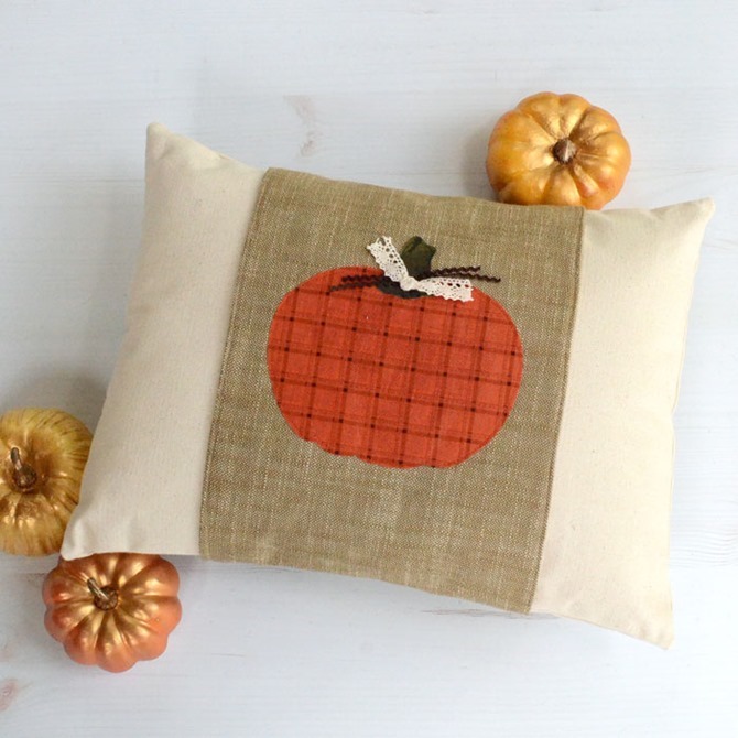 101 Fall Sewing Tutorials - EverythingEtsy.com - Pumpking Pillow Wrap