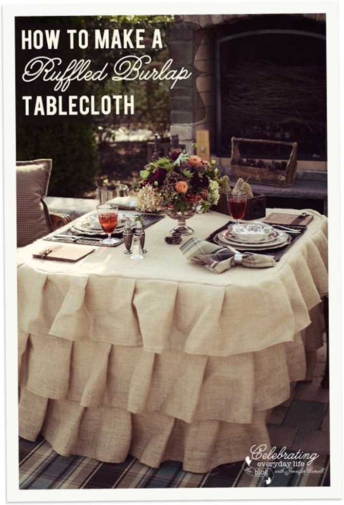 101 Fall Sewing Tutorials - EverythingEtsy.com - Ruffled Tablecloth Tutorial