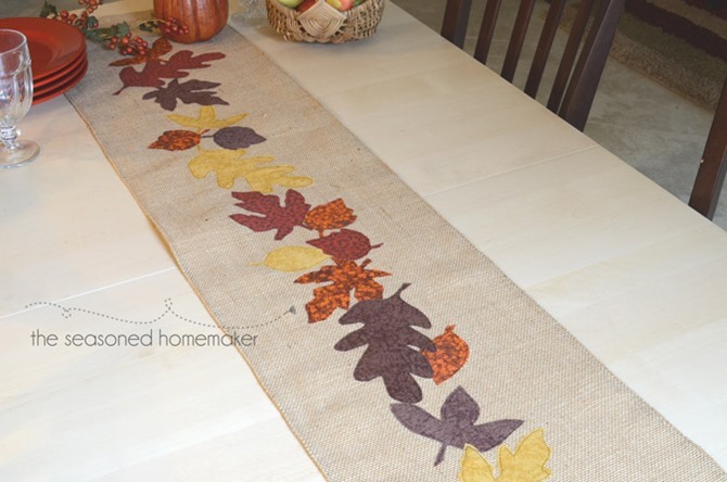 101 Fall Sewing Tutorials - EverythingEtsy.com - Thanksgiving Table Runner DIY