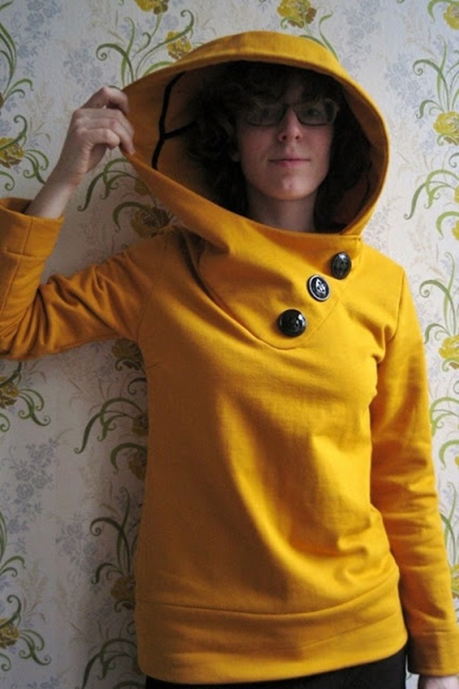 101 Fall Sewing Tutorials - EverythingEtsy.com - Yellow Hoodie Pattern