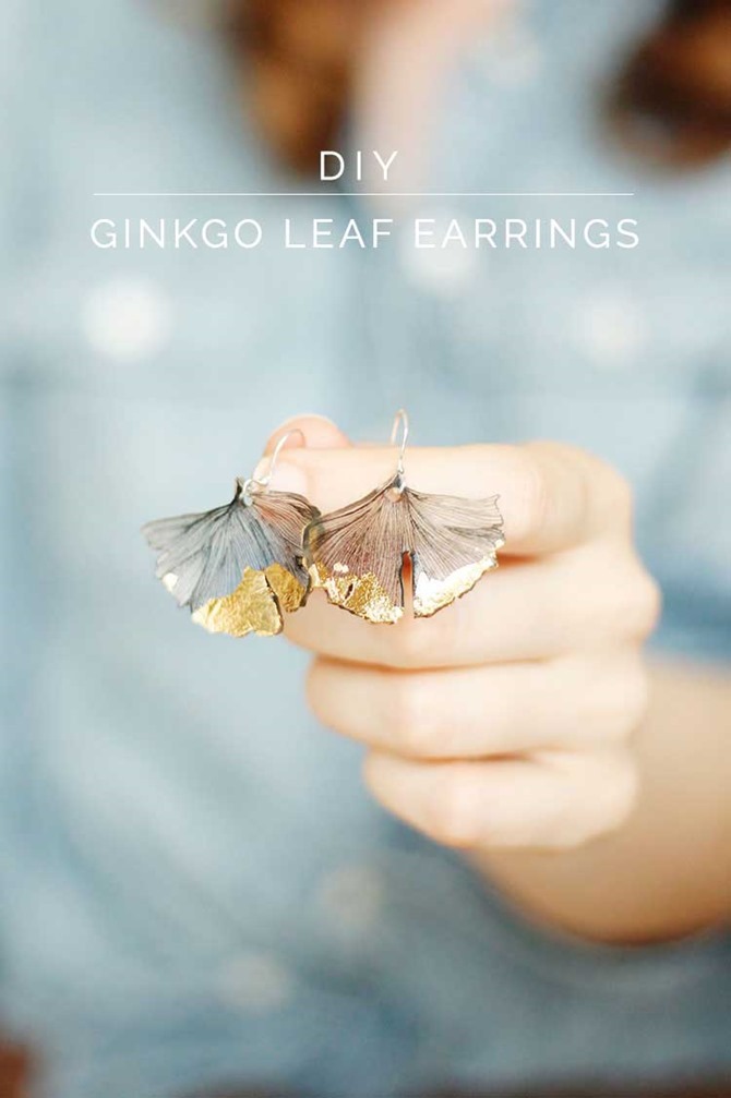 DIY Gift - Ginkgo Leaf Earrings - Well Nesting