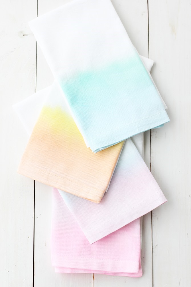 DIY Gift - Watercolor Cloth Napkins - Alice and Lois