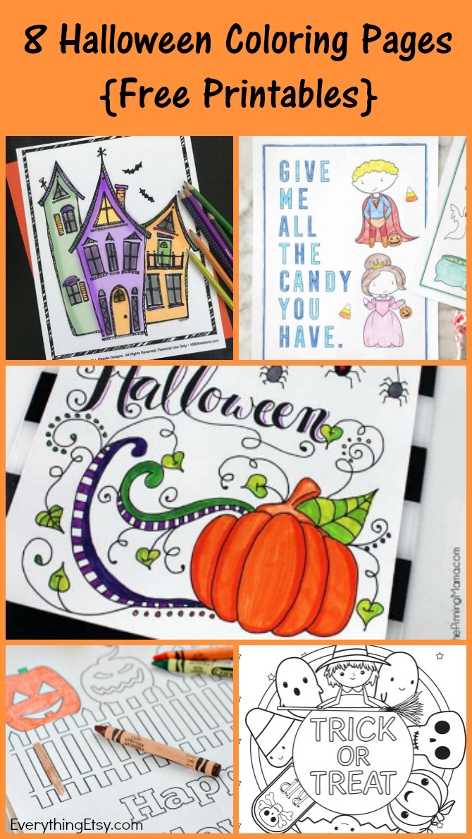 8 Halloween Coloring Pages for Adults and Kids {Free Printables} - EverythingEtsy.com