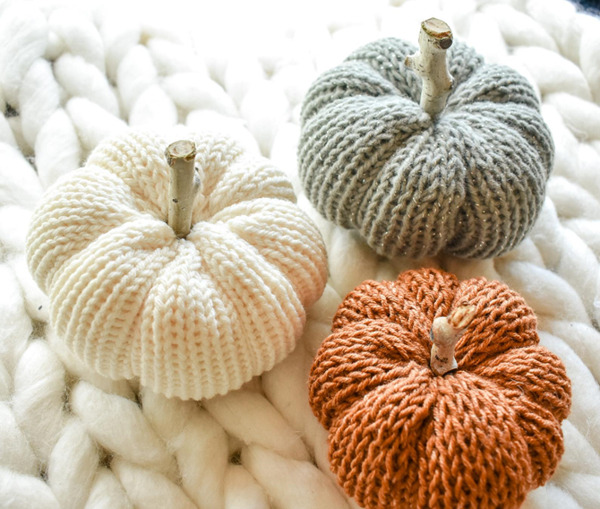 Favorite Fall Home Decor on Etsy - Knit Pumpkins - EverythingEtsy