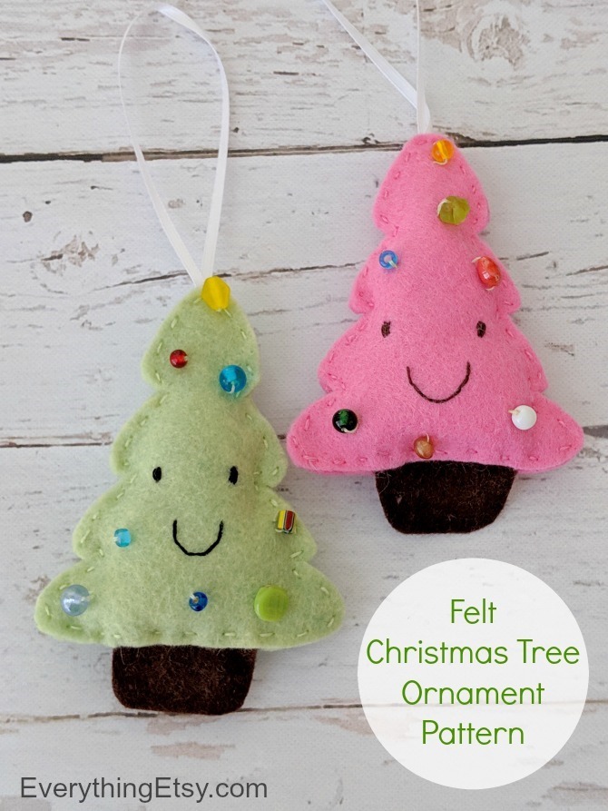 Felt Christmas Tree Ornament Tutorial on EverythingEtsy.com