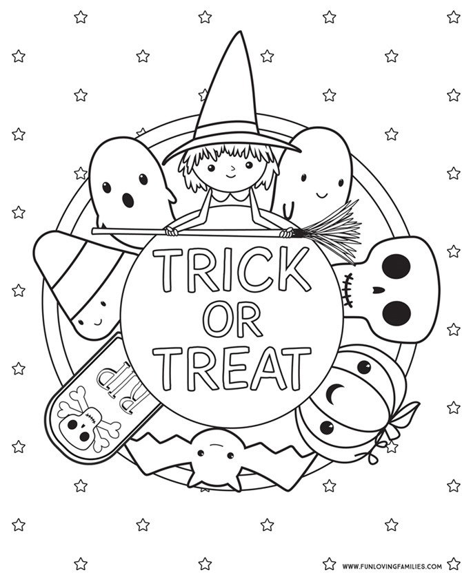 8 Halloween Coloring Pages for Adults and Kids {Free Printables