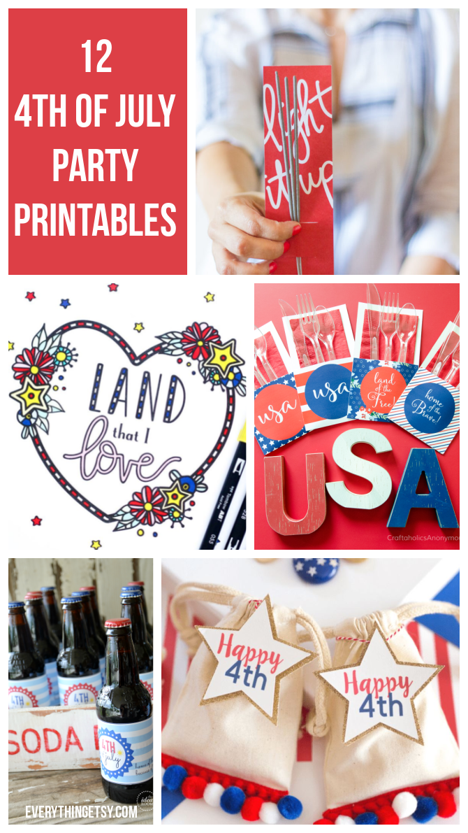 4th Of July Party Printables 12 Free Downloads Everythingetsy Com