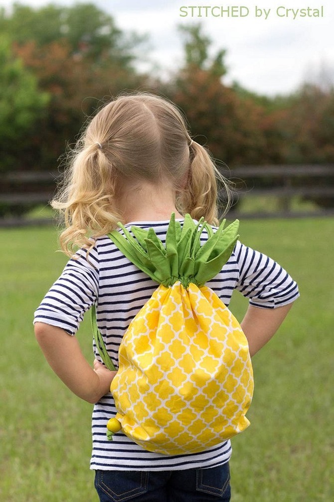 Pineapple Drawstring Bag Tutorial