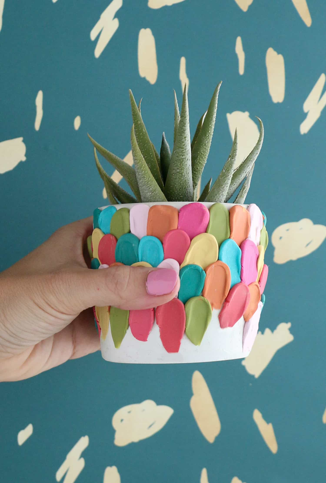 15 DIY Gifts for Plant Lovers - Colorful Clay Planters - EverythingEtsy