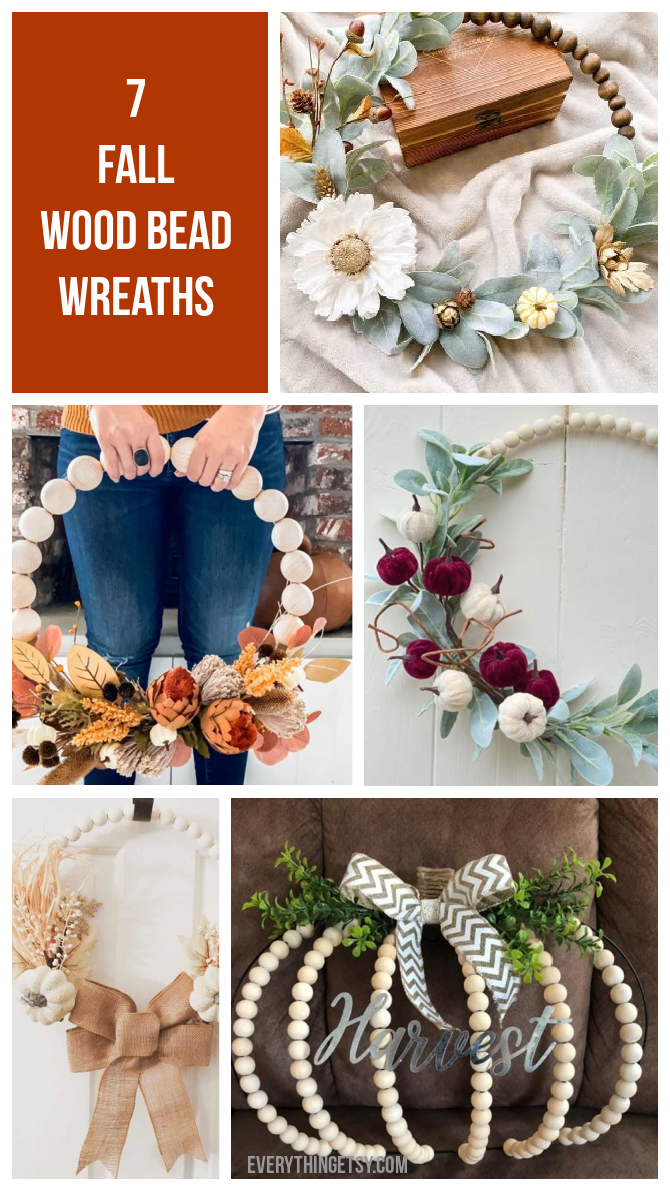7 Fall Wood Bead Wreaths - DIY Inspiration and Ideas -  EverythingEtsy.com