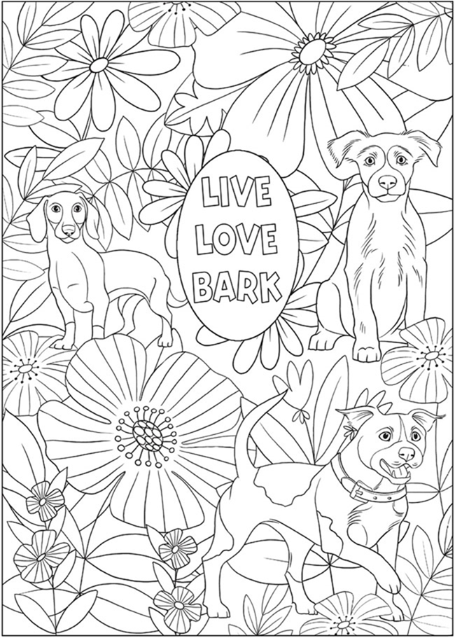 7 Free Printable Coloring Pages for Adults and Children - Dog Lover - EverythingEtsy