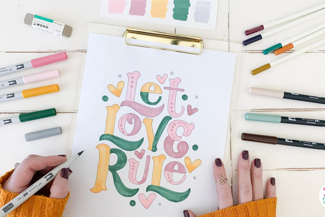 7 Free Printable Coloring Pages for Adults and Children - Let Love Rule - EverythingEtsy