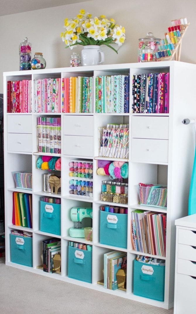 Colorful craft room storage ideas - sweet red poppy