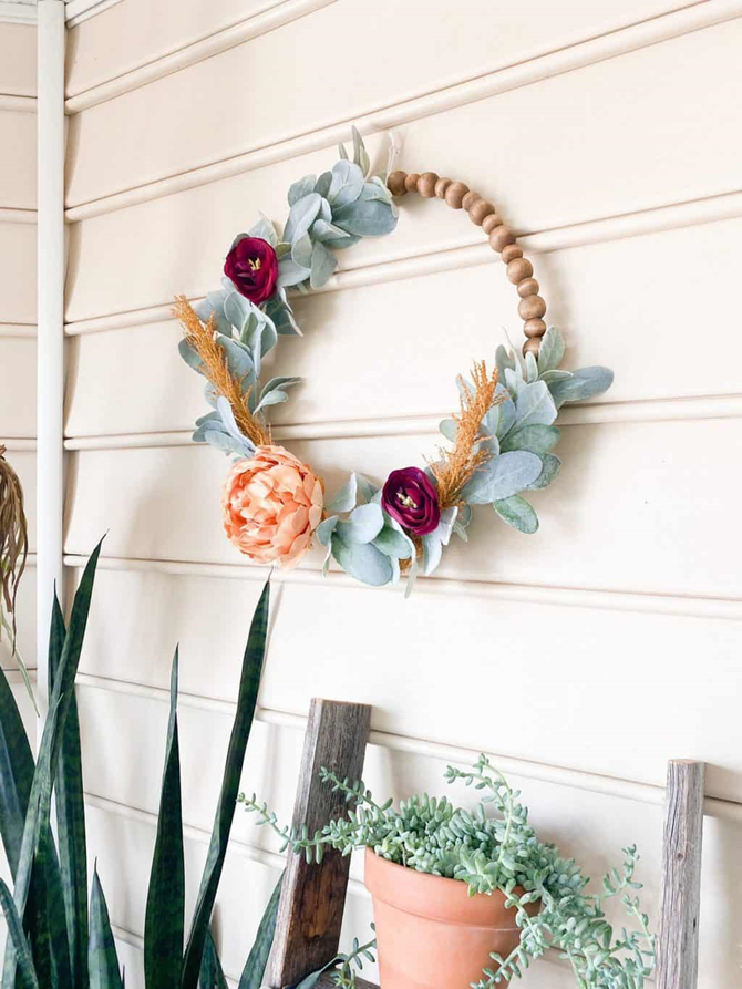 Fall Wood Bead Wreath - Inspiring Designs and DIY Ideas on EverythingEtsy