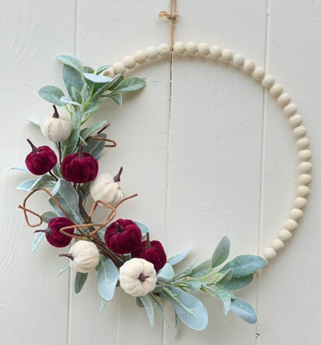 Fall Wood Bead Wreath on Etsy - EverythingEtsy