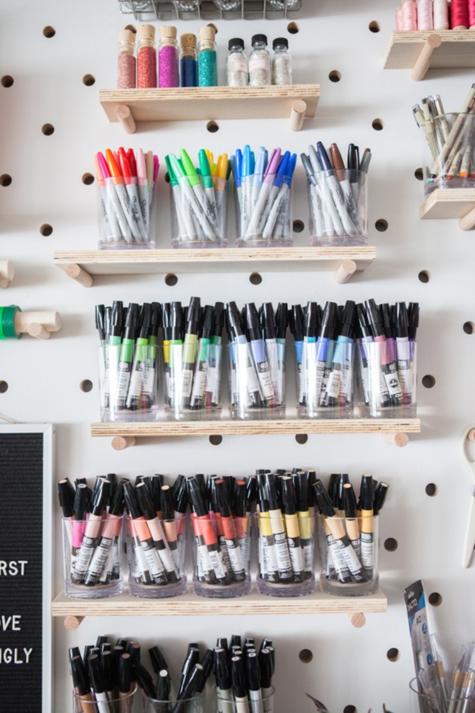 colorful craft room organization - oh happy day