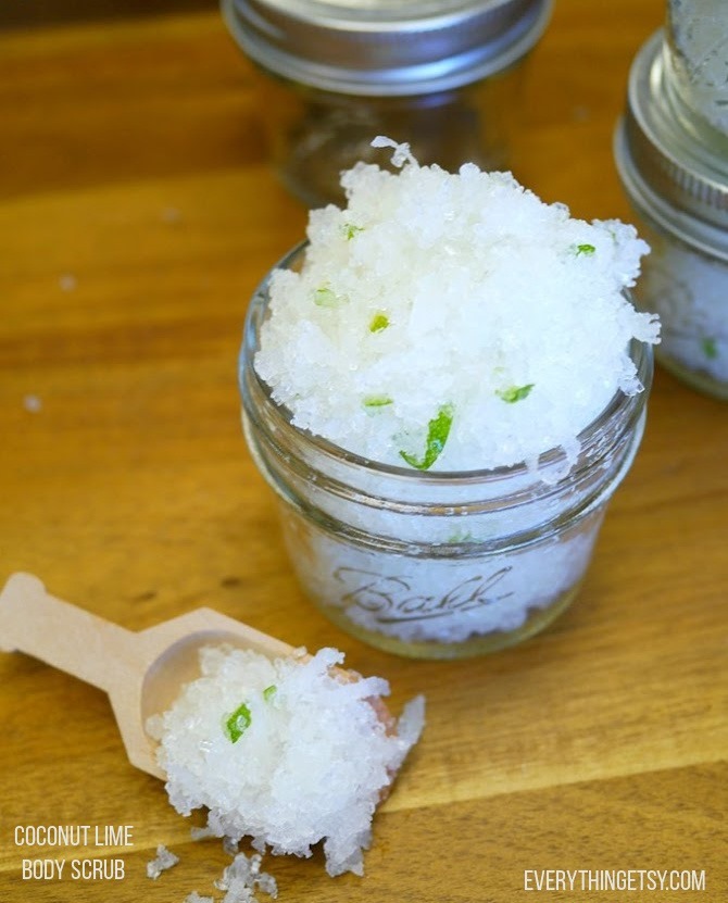 Coconut Lime Body Scrub Handmade Gift - DIY Tutorial - EverythingEtsy.com