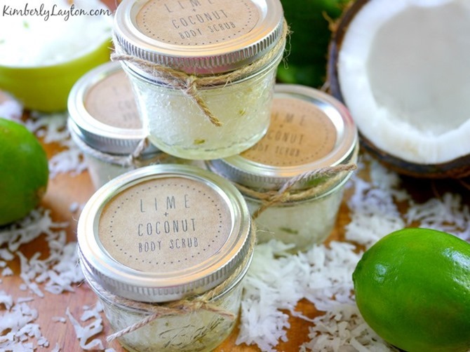 DIY Coconut Lime Body Scrub - Handmade Gift Idea on EverythingEtsy.com