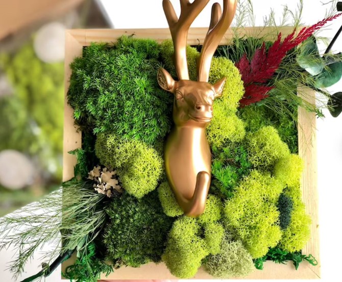 DIY Deer Moss Wall Art on Everything Etsy